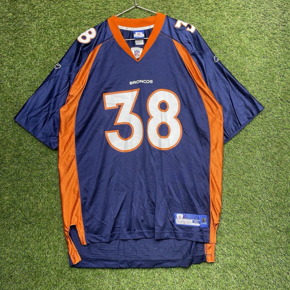 Vintage Denver Broncos Jersey Mens XL Mike Anderson #38 NFL Football Blue Sports